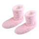 Cute Winter Slippers Couple Floor Socks Non-Slip Velvet Indoor High-Tube Shoes - Pink UK Size 8-9.5