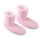 Cute Winter Slippers Couple Floor Socks Non-Slip Velvet Indoor High-Tube Shoes - Pink UK Size 8-9.5