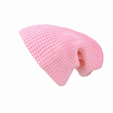 Unisex Warm Skull Cap Winter Knitted Hat - Pink