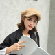 Ladies Winter Classic Beret Newsboy Style Solid Color Adjustable Cap for Women and Girls - Camel