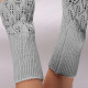 Winter Arm Hand Warmer Knitted Long Fingerless Gloves Soft Mittens for Female - Light Grey