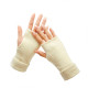 1 Pair Girl Cotton Fingerless Gloves Warm Arm Hand Long Warmer Mittens for Winter - Beige