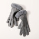 Ladies Winter Gloves Fleece Suede Warm Soft Fur Lined Thermal Gloves Touch Screen Gloves - Grey