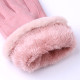 Ladies Winter Gloves Fleece Suede Warm Soft Fur Lined Thermal Gloves Touch Screen Gloves - Pink