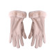 Ladies Winter Gloves Fleece Suede Warm Soft Fur Lined Thermal Gloves Touch Screen Gloves - Khaki