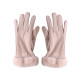 Ladies Winter Gloves Fleece Suede Warm Soft Fur Lined Thermal Gloves Touch Screen Gloves - Khaki