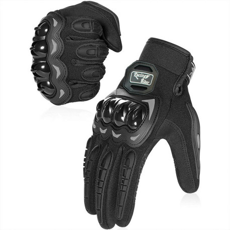 Thermal Motorbike Gloves Carbon Knuckle Protection Motorcycle Gloves for Sport - Black L