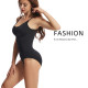 Adjustable Shoulder Strap Slimming Bodysuits Tummy Control Body Shaper Suit for Lady - 3XL Skin