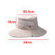 Wide Brim Summer UV Protection Sun Hat Safari Boonie Hat Foldable Fishing Hat with Adjustable Chin Strap - Beige