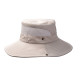 Wide Brim Summer UV Protection Sun Hat Safari Boonie Hat Foldable Fishing Hat with Adjustable Chin Strap - Beige