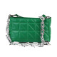 PU Leather Quilting Crossbody Bag Shoulder Bag Purses and Handbags Thick Chain - Green