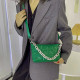 PU Leather Quilting Crossbody Bag Shoulder Bag Purses and Handbags Thick Chain - Green