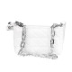 PU Leather Quilting Crossbody Bag Shoulder Bag Purses and Handbags Thick Chain - White