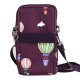 Women Mini Cross-body Mobile Phone Shoulder Bag Pouch Case Handbag Purse Wallet - Purple Balloon