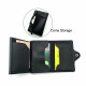 Leather Airtag Wallet Card Holder Smart Anti-lost Protective Cover RFID Wallet - Black