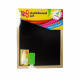 Black Chalkboard Set Includes 4 Coloured Chalks and Eraser