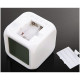 7 Colors Glowing LED Digital Silent Alarm Clock Cube with Date Day and Temperature Display