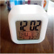 7 Colors Glowing LED Digital Silent Alarm Clock Cube with Date Day and Temperature Display