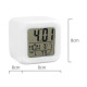 7 Colors Glowing LED Digital Silent Alarm Clock Cube with Date Day and Temperature Display