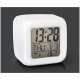 7 Colors Glowing LED Digital Silent Alarm Clock Cube with Date Day and Temperature Display