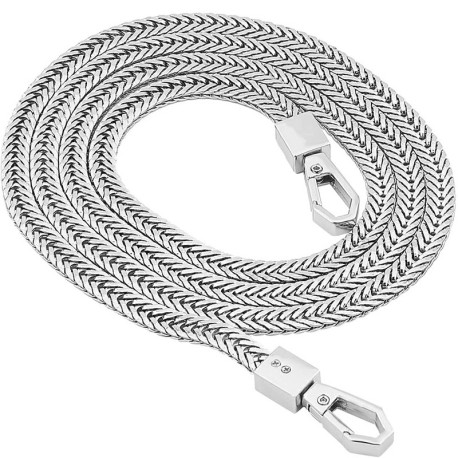 100cm Purse Chain Strap Shoulder Gold Strap Chain Replacement with Alloy Swivel Clasps - Silver