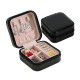 PU Single Layer Simple Storage Jewelry Box Earrings Rings Leather Jewelry Box - Black