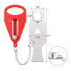 Portable Door Lock Travel Lock Additional Safety and Privacy Lock Security - Red.