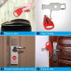 Portable Door Lock Travel Lock Additional Safety and Privacy Lock Security - Red.