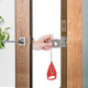 Portable Door Lock Travel Lock Additional Safety and Privacy Lock Security - Red.