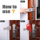 Portable Door Lock Travel Lock Additional Safety and Privacy Lock Security - Red.