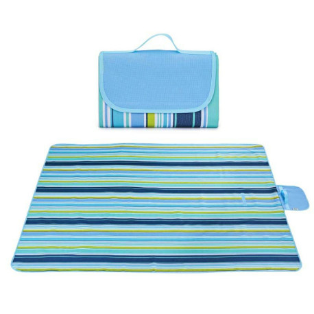 Waterproof Picnic Blanket Camping Mat Outdoor Beach Hiking Park Grass Travel Rug - Blue