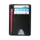 Men Anti-scan leather Slim ID Credit Card Holder RFID Blocking Thin Wallet - Black