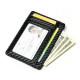 Men Anti-scan leather Slim ID Credit Card Holder RFID Blocking Thin Wallet - Black