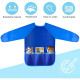 Waterproof Art Aprons Small Painter Long Sleeve Art Smock with 3 Roomy Pockets - S Blue