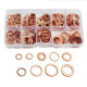 200 pcs Assorted Solid Copper Car Engine Crush Washers Set Seal Flat Ring