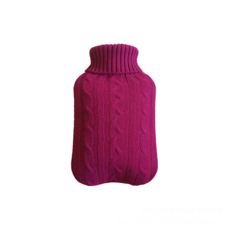 Knitted Hot Water Bottle Cover 2000ml Body Warmer Hand Warmer COVER ONLY - Hot Pink