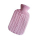 2L PVC Large Hot Water Bottle Quality Hot Water Bottles Body Warmer Hand Warmer with Arran Knitted Cover - Pink