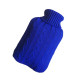 2L PVC Large Hot Water Bottle Quality Hot Water Bottles Body Warmer Hand Warmer with Arran Knitted Cover - Blue