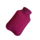 2L PVC Large Hot Water Bottle Quality Hot Water Bottles Body Warmer Hand Warmer with Arran Knitted Cover - Hot Pink