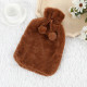 2L Large Hot Water Bottle Quality Hot Water Bottles Body Warmer Hand Warmer with Soft Warm Plushy Cover - Coffee