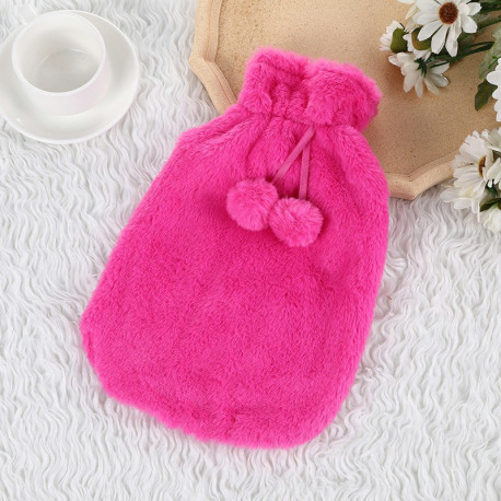 2L Large Hot Water Bottle Quality Hot Water Bottles Body Warmer Hand Warmer with Soft Warm Plushy Cover - Purple