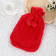 2L Large Hot Water Bottle Quality Hot Water Bottles Body Warmer Hand Warmer with Soft Warm Plushy Cover - Red