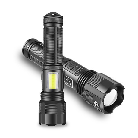 Super Bright 1000LM Torch LED Flashlight USB Rechargeable Tactical Lamp Upgrade with COB 1 battery