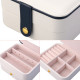 Creative Small Jewelry Box Multilayer Portable Travel Jewelry Box Leather Earrings Storage Box - White