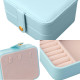 Creative Small Jewelry Box Multilayer Portable Travel Jewelry Box Leather Earrings Storage Box - Light Blue