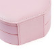 Round Jewelry Boxes Portable PU Leather Case 2 Layers Storage Organizer for Travel Home - Pink