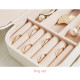 Mini Small Jewelry Organizer Display Storage Case for Women Earrings Rings Leather Box Organiser - White