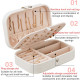 Mini Small Jewelry Organizer Display Storage Case for Women Earrings Rings Leather Box Organiser - White