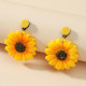 1 Pair Women Ear Stud Flower Pendant Exaggerated Dangle Drop Earrings