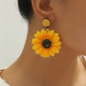 1 Pair Women Ear Stud Flower Pendant Exaggerated Dangle Drop Earrings